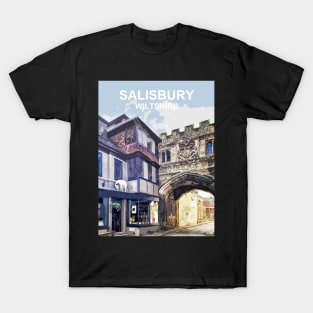 Salisbury Wiltshire. Travel poster T-Shirt